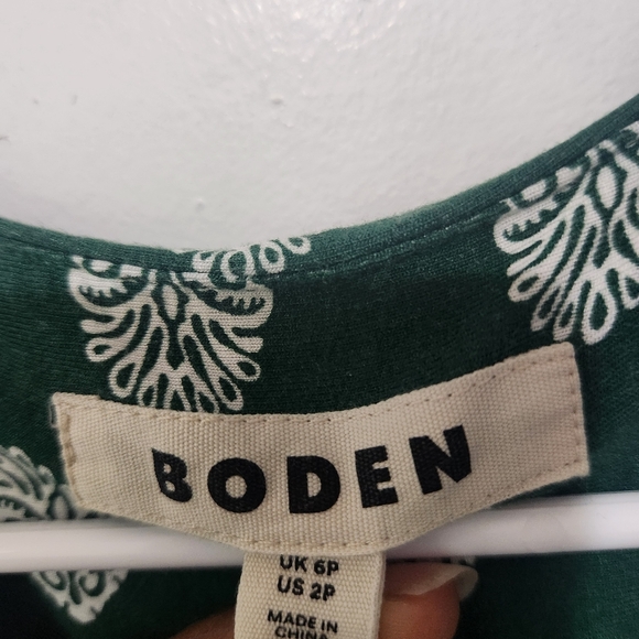 Boden Ophelia Wrap Dress Green Dress Size 2P - Picture 5 of 6